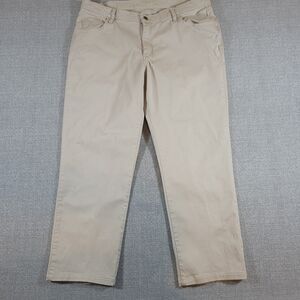 Denim Rider Pants Women 20W Chino Straight Leg Midrise Tan Pants Ladies New